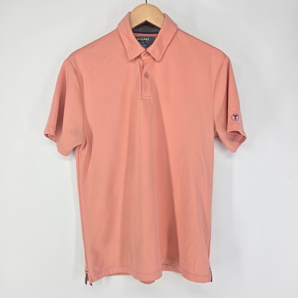Twillory Polo Shirt Mens Medium Salmon Pink Athleisure Performance Golf Top